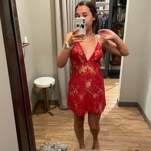 Free People Night Shimmers Mini Dress in Red ✨✨